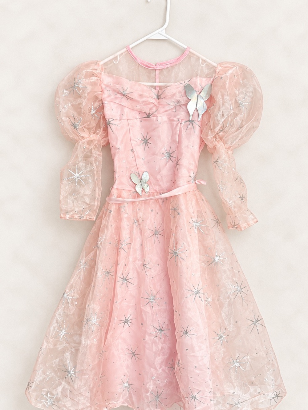 Youth Girls Glenda Pink Butterfly Starry Girls' Costume Dress / Wizard of Oz
